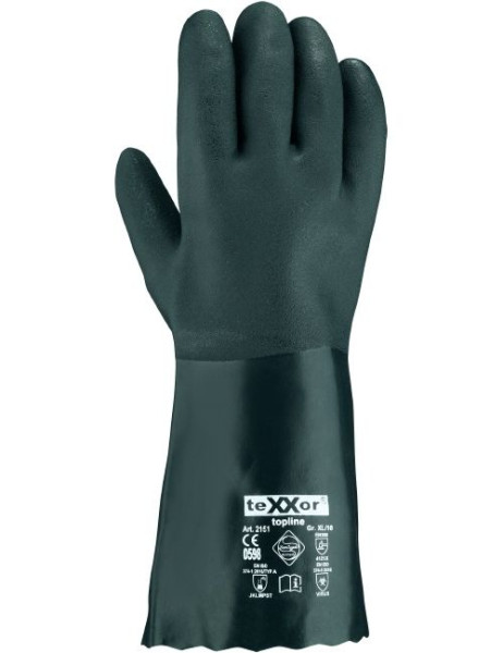 teXXor Topline Chemikalienschutz-Handschuhe Pvc Grün (12 Stück) 2151