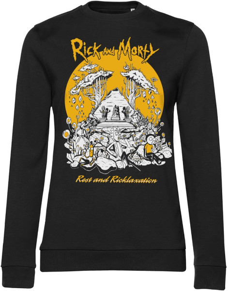 Rick And Morty Rest And Ricklaxation Girly Sweatshirt Damen Black