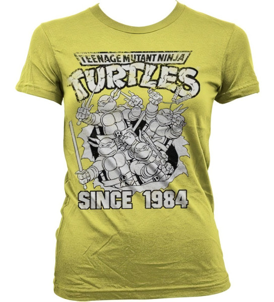 Teenage Mutant Ninja Turtles TMNT Distressed Since 1984 Girly Tee Damen T-Shirt Yellow