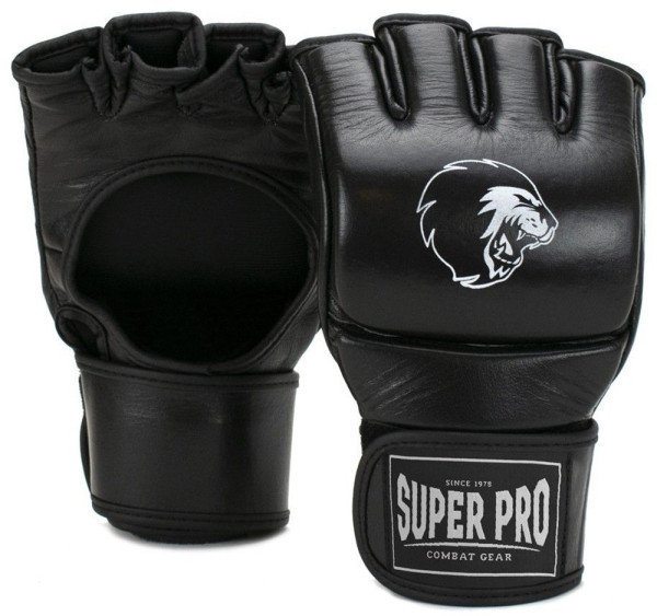 Super Pro Combat Gear Slugger MMA Handschuhe Leder Schwarz/Weiß