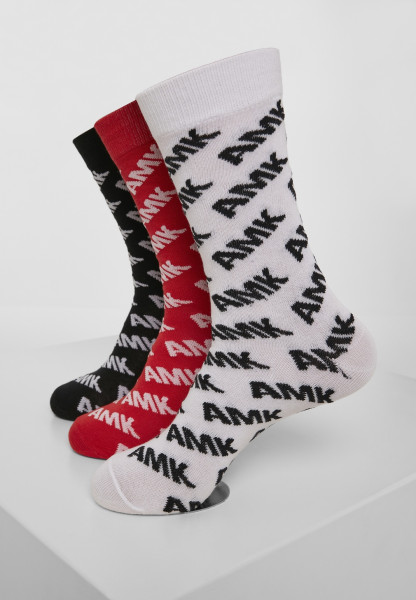 Mister Tee Socken AMK Allover Socks 3-Pack Black/Red/White