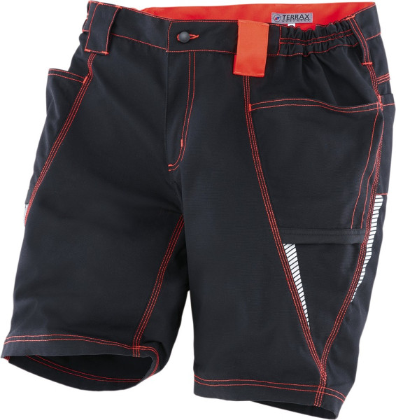 Terrax Workwear Short Schwarz/Neon Rot