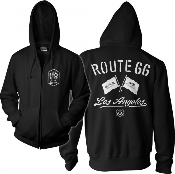 Route 66 Los Angeles Zipped Hoodie Black