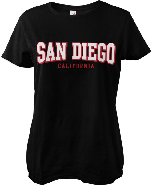 San Diego California Girly Tee Damen T-Shirt Black