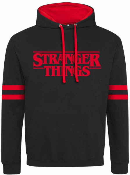 Stranger Things - Logo (SuperHeroes Inc. Contrast Pullover) Hoodie Black