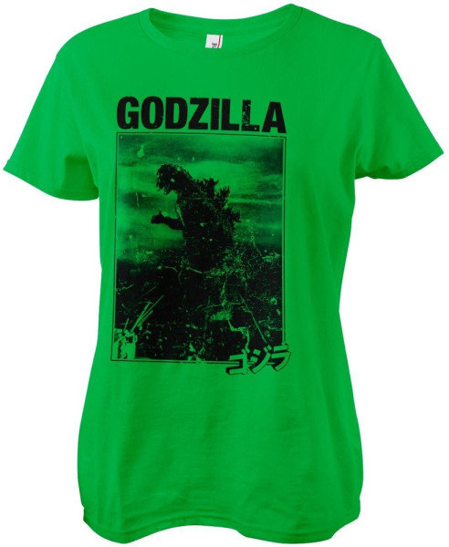 Godzilla Vintage Girly Tee Damen T-Shirt Green