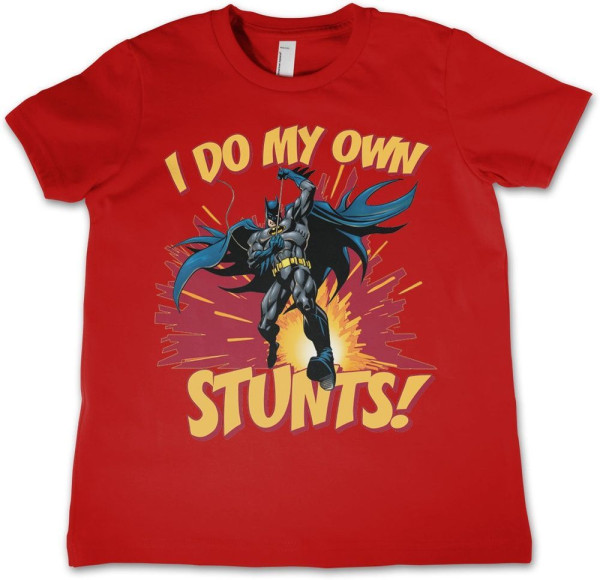 Batman I Do My Own Stunts Kids T-Shirt Kinder Red