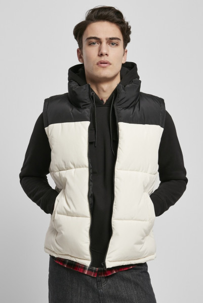 Urban Classics Weste Block Puffer Vest Black/Whitesand