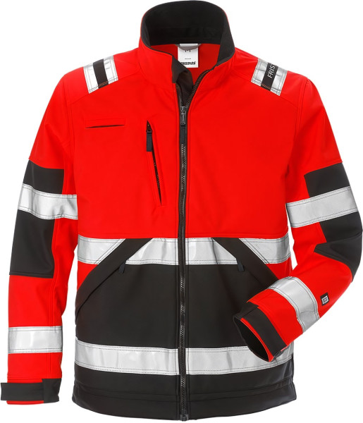 Fristads Warnschutz-Jacke High Vis Softshell-Jacke Kl. 2 4083 WYH Warnschutz-Rot/Schwarz