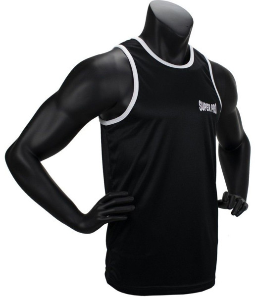 Super Pro Combat Gear Club Boxing Top Singlet Schwarz/Weiß