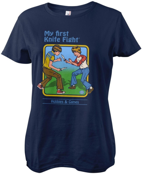 Steven Rhodes My First Knife Fight Girly Tee Damen T-Shirt Navy