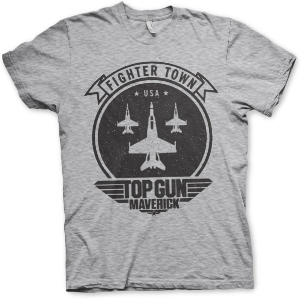 Top Gun Maverick Fighter Town T-Shirt Heather-Grey