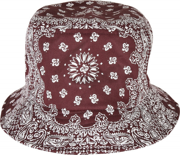 Flexfit Hut Bandana Print Bucket Hat Cherry/White