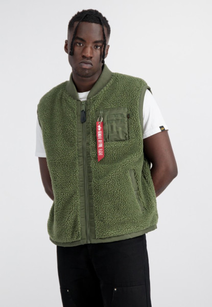 Weste | Sage-Green Teddy Men Alpha Vest | | Industries Lifestyle Jackets