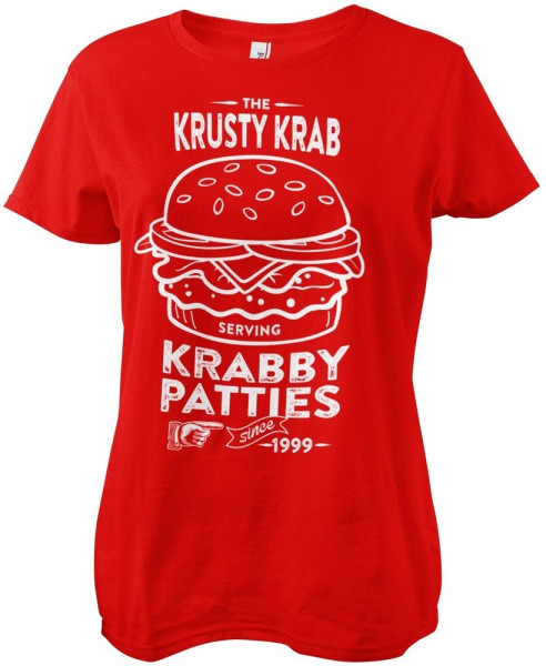 Spongebob The Krusty Krab Serving Krabby Patties Girly Tee Damen T-Shirt Red