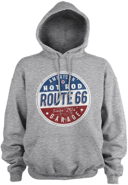 Route 66 - Hot Rod Garage Hoodie Heathergrey