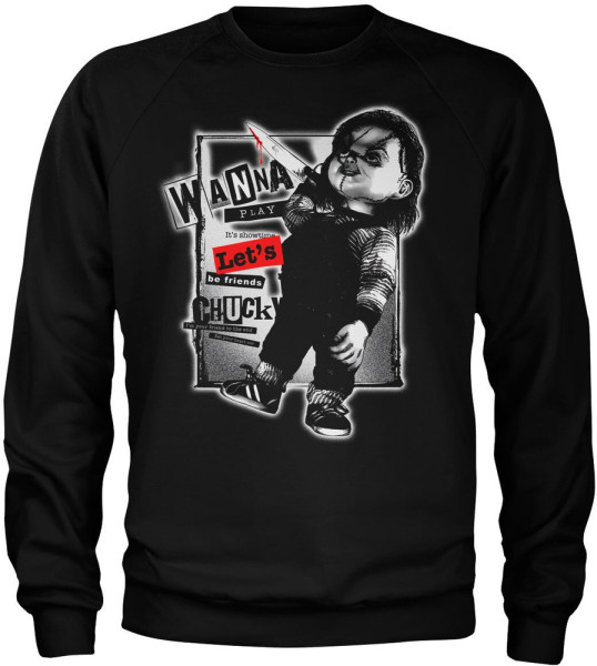 Chucky Let's Be Friends Sweatshirt Black