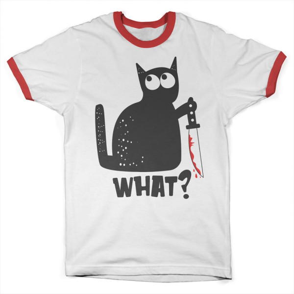 Hybris Cat Say What Ringer Tee White-Red