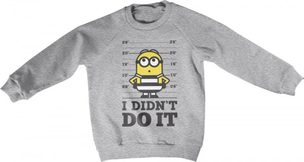 Minions I Didn't Do It Kids Sweatshirt Kinder Heather-Grey