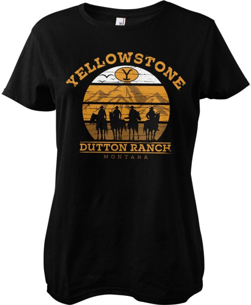 Yellowstone Cowboys Girly Tee Damen T-Shirt Black