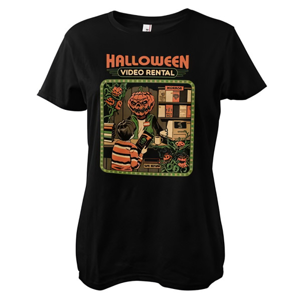 Steven Rhodes Damen T-Shirt Halloween Video Rental Girly Tee DTR-5-SR053-DTF861