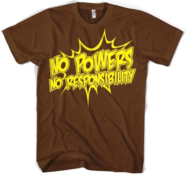 Hybris No Powers No Responsibility T-Shirt Brown