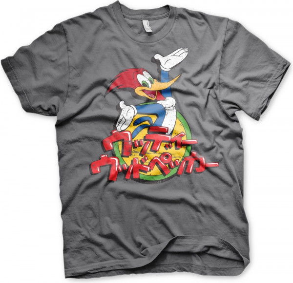 Woody Woodpecker Washed Japanese Logo T-Shirt Dark-Grey