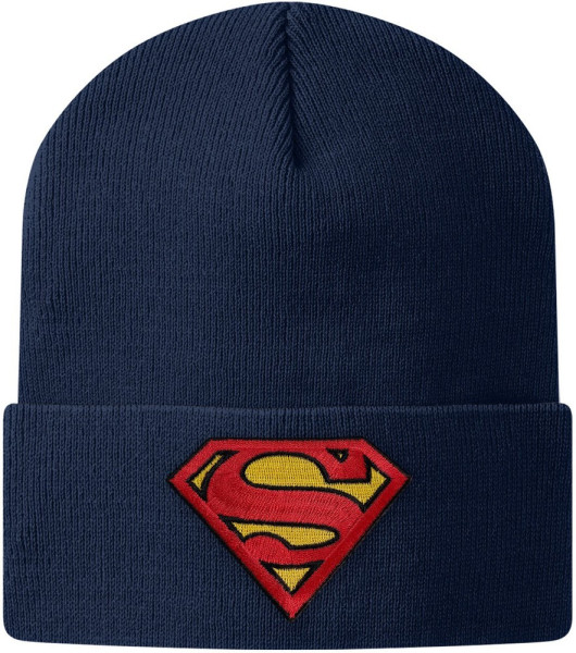 Superman Patch Beanie Mütze Navy