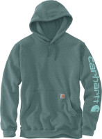 Carhartt Sleeve Logo Hooded Sweatshirt Sea Pine Heather