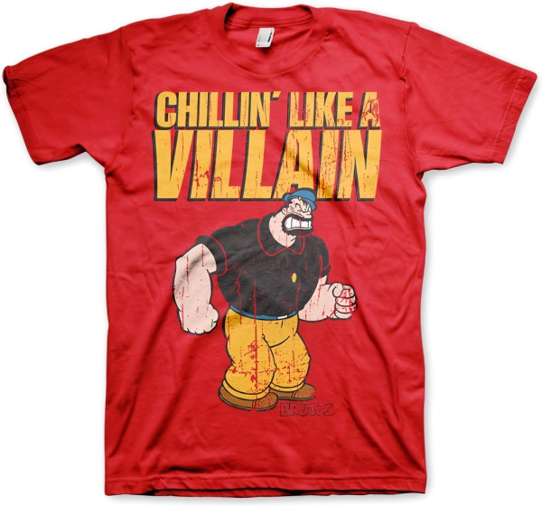 Popeye Chillin'Like A Villain T-Shirt Red