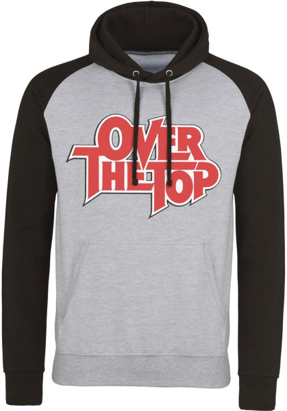 Over The Top Logo Baseball Hoodie Heather-Grey-Black