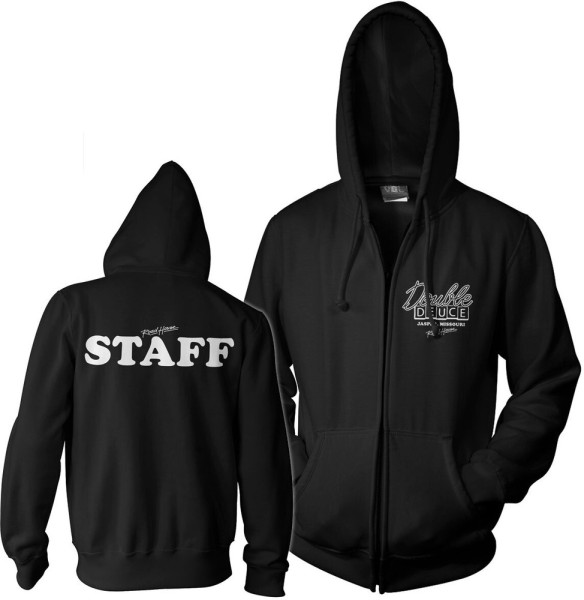 Road House Double Deuce STAFF Zipped Hoodie Black