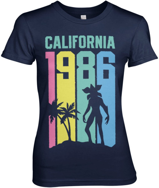 Stranger Things California 1989 Girly Tee Damen T-Shirt Navy