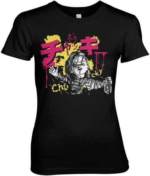 Chucky Graffiti Girly Tee Damen T-Shirt Black